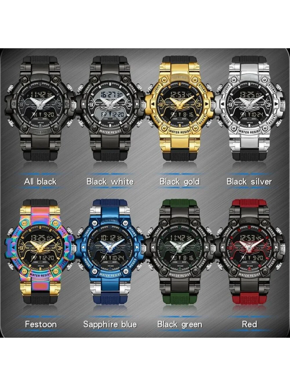 Men's Gold Analog Quartz Cool Designer Hombres Unique Electronics Duty Watch